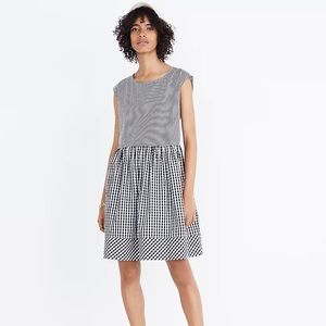 Madewell tie back mini dress in gingham play